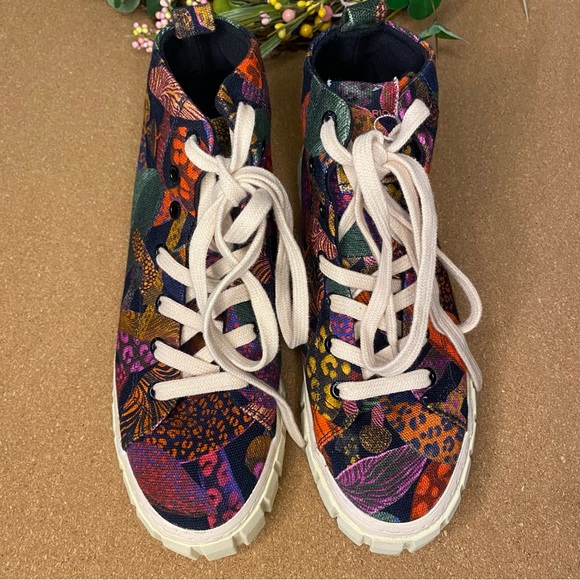 FARM Rio Leopard Mushroom Flatform High Top Sneaker Size 7 - Picture 2 of 16